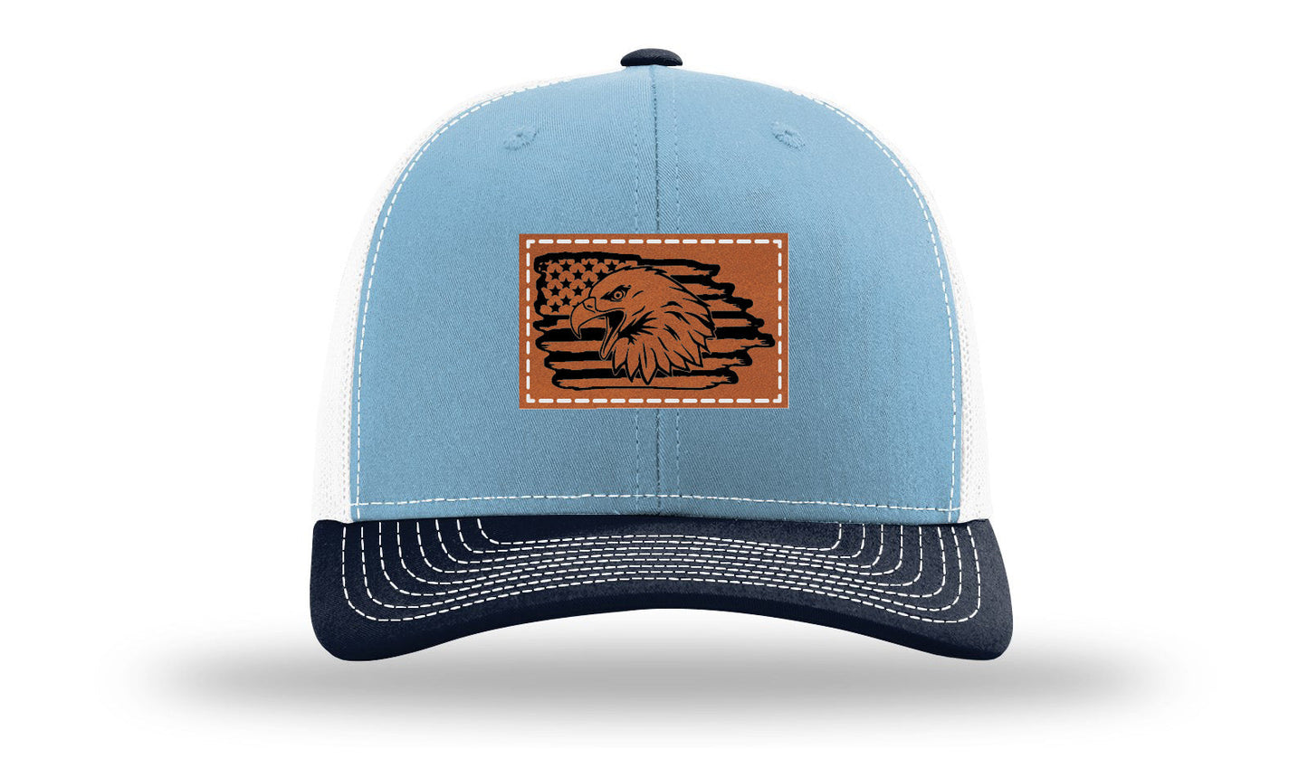 Eagle Flag Leather Patch Richardson 112 Hat