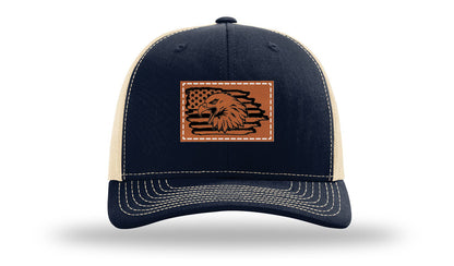 Eagle Flag Leather Patch Richardson 112 Hat