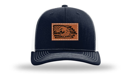 Eagle Flag Leather Patch Richardson 112 Hat
