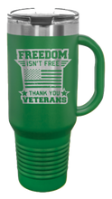 Load image into Gallery viewer, Freedom Isn&#39;t Free 2 40oz Handle Mug Laser Engraved
