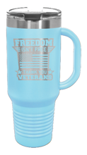 Load image into Gallery viewer, Freedom Isn&#39;t Free 2 40oz Handle Mug Laser Engraved
