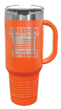 Load image into Gallery viewer, Freedom Isn&#39;t Free 2 40oz Handle Mug Laser Engraved
