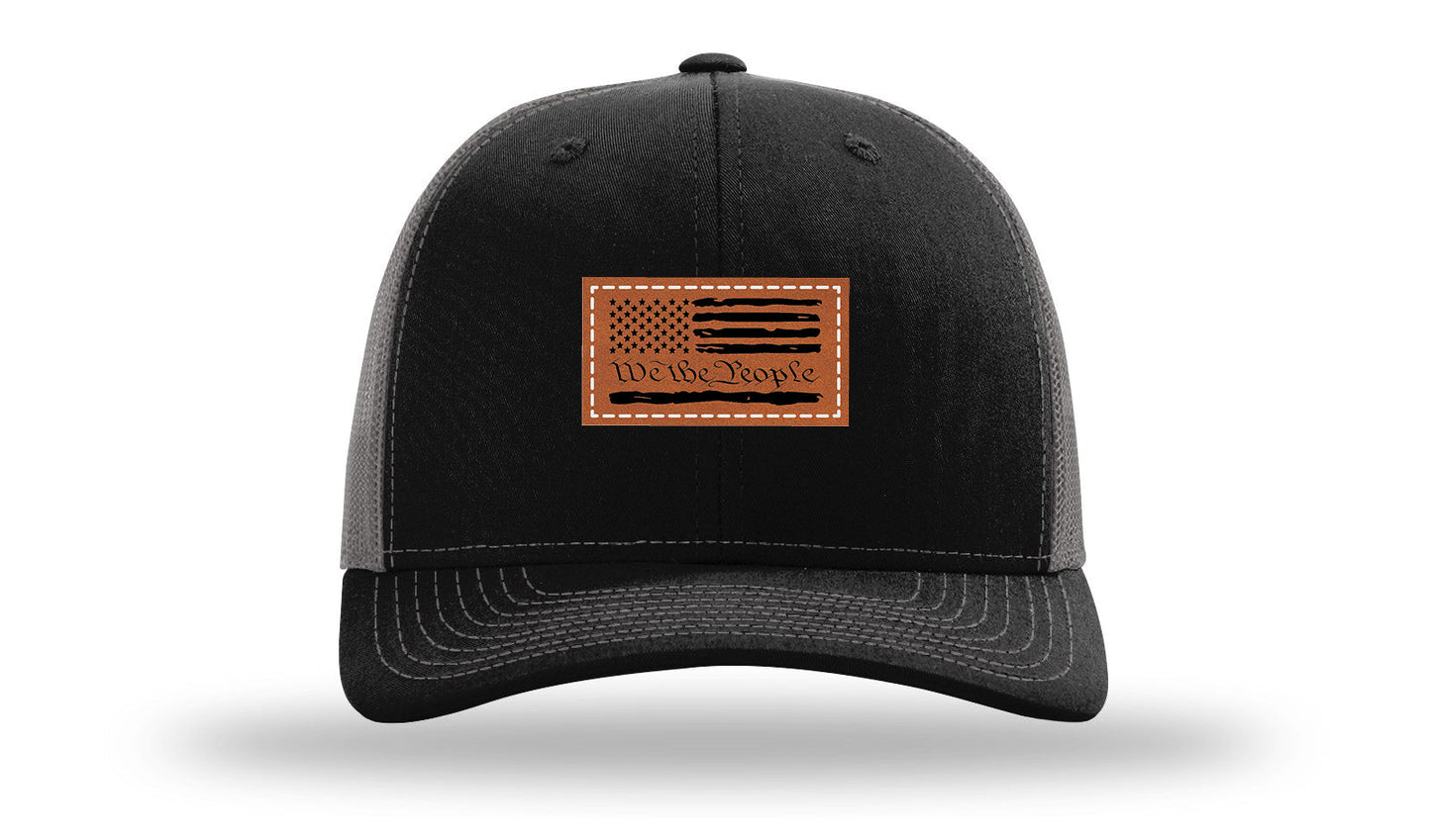 We The People Flag Leather Patch Richardson 112 Hat