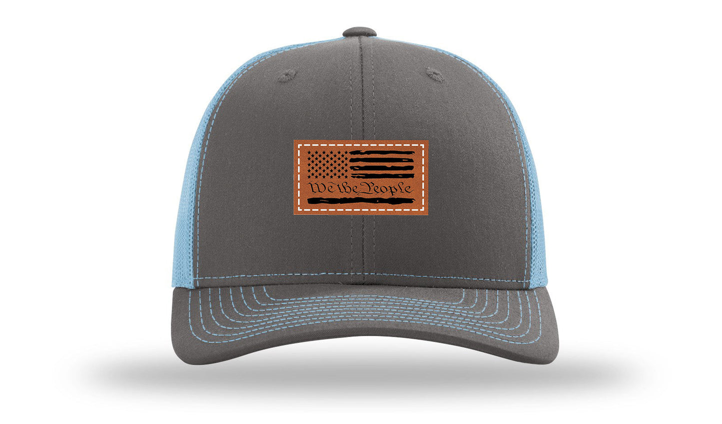 We The People Flag Leather Patch Richardson 112 Hat