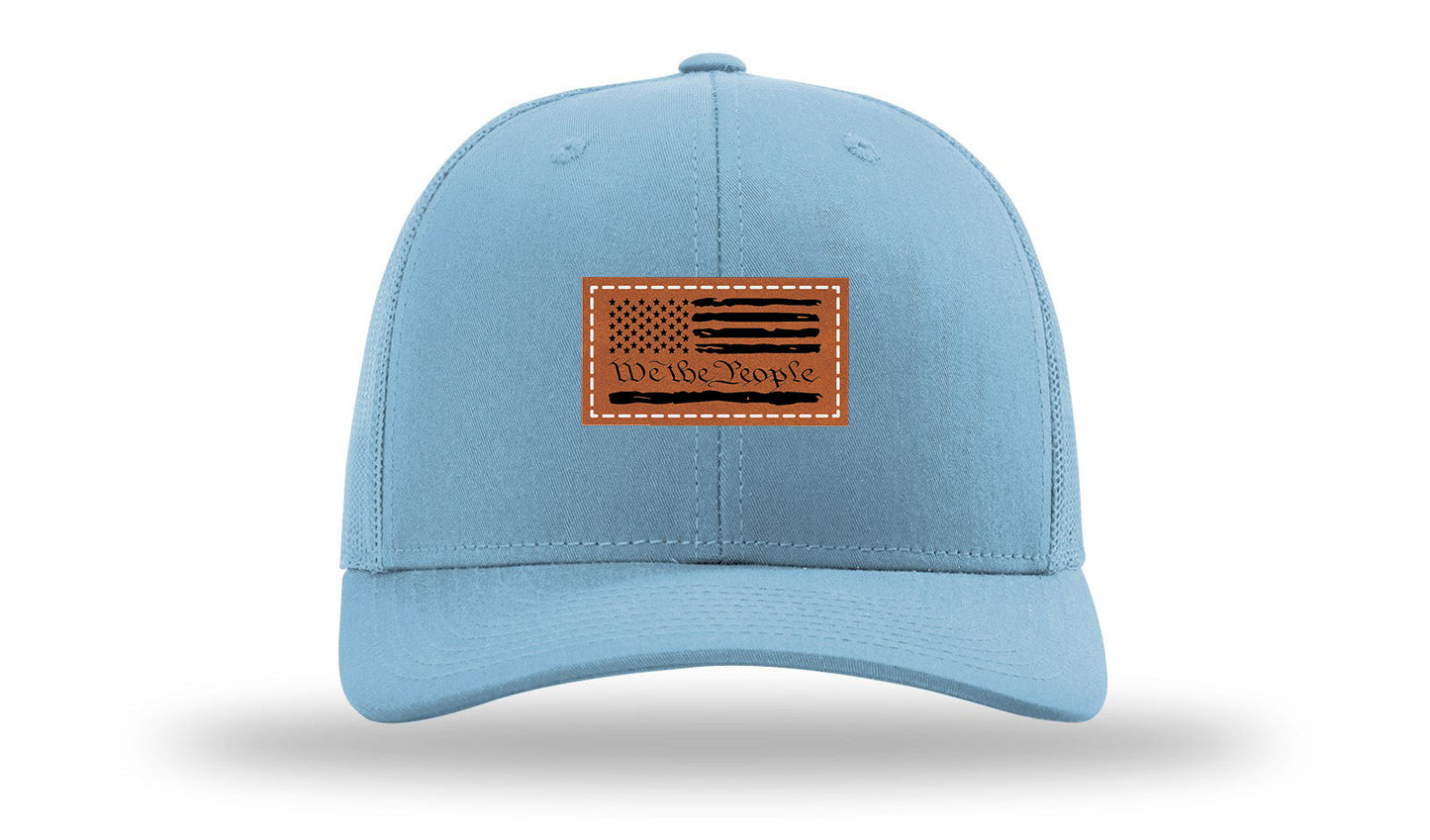 We The People Flag Leather Patch Richardson 112 Hat