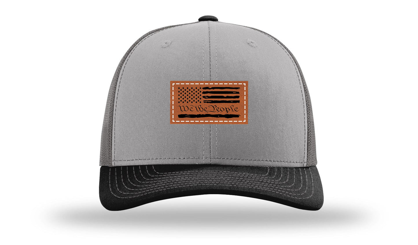 We The People Flag Leather Patch Richardson 112 Hat
