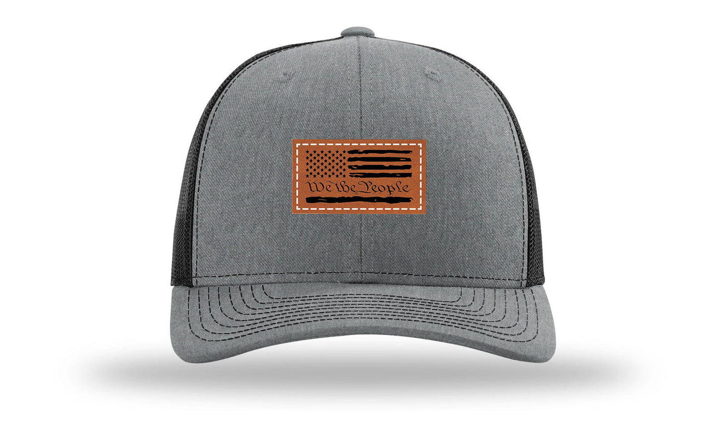 We The People Flag Leather Patch Richardson 112 Hat