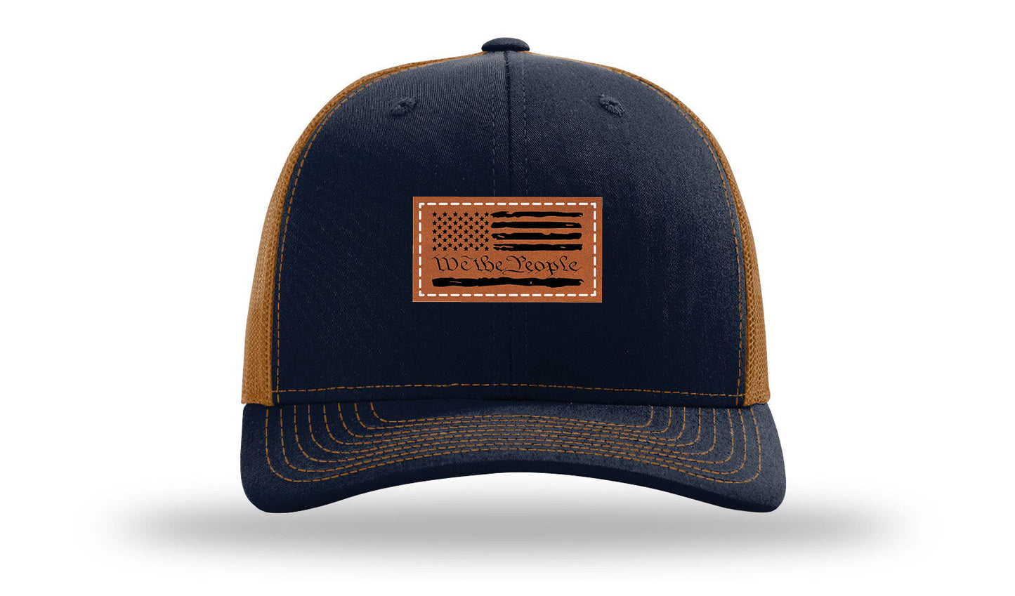 We The People Flag Leather Patch Richardson 112 Hat