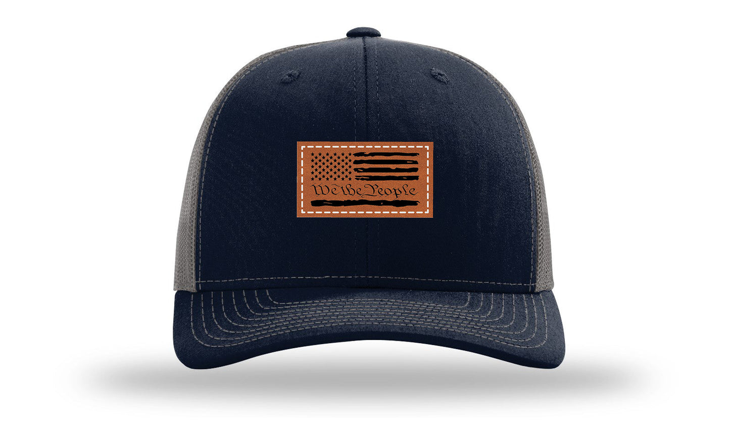 We The People Flag Leather Patch Richardson 112 Hat