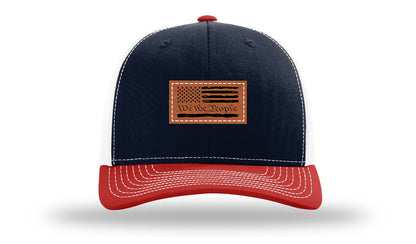 We The People Flag Leather Patch Richardson 112 Hat