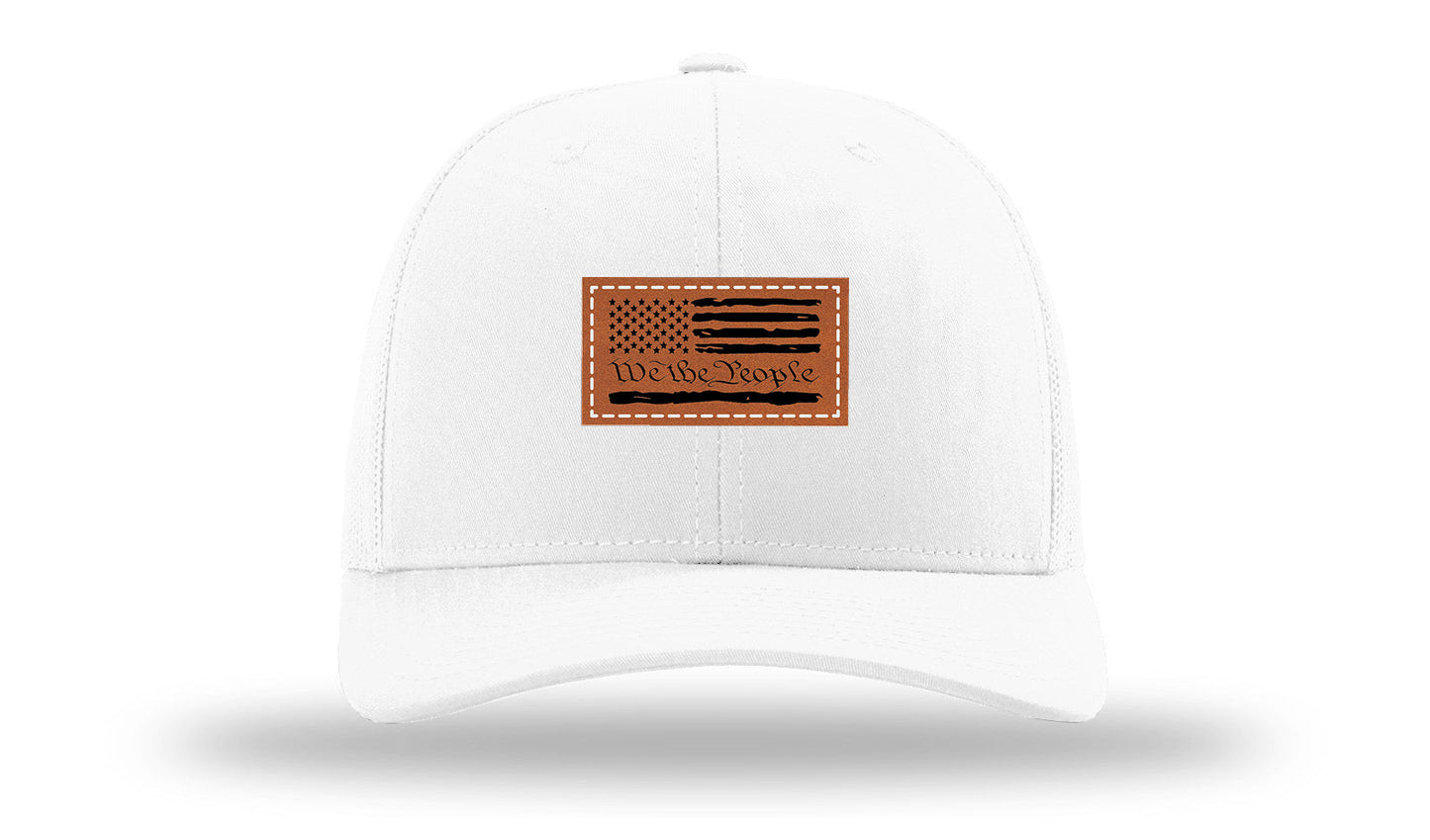 We The People Flag Leather Patch Richardson 112 Hat