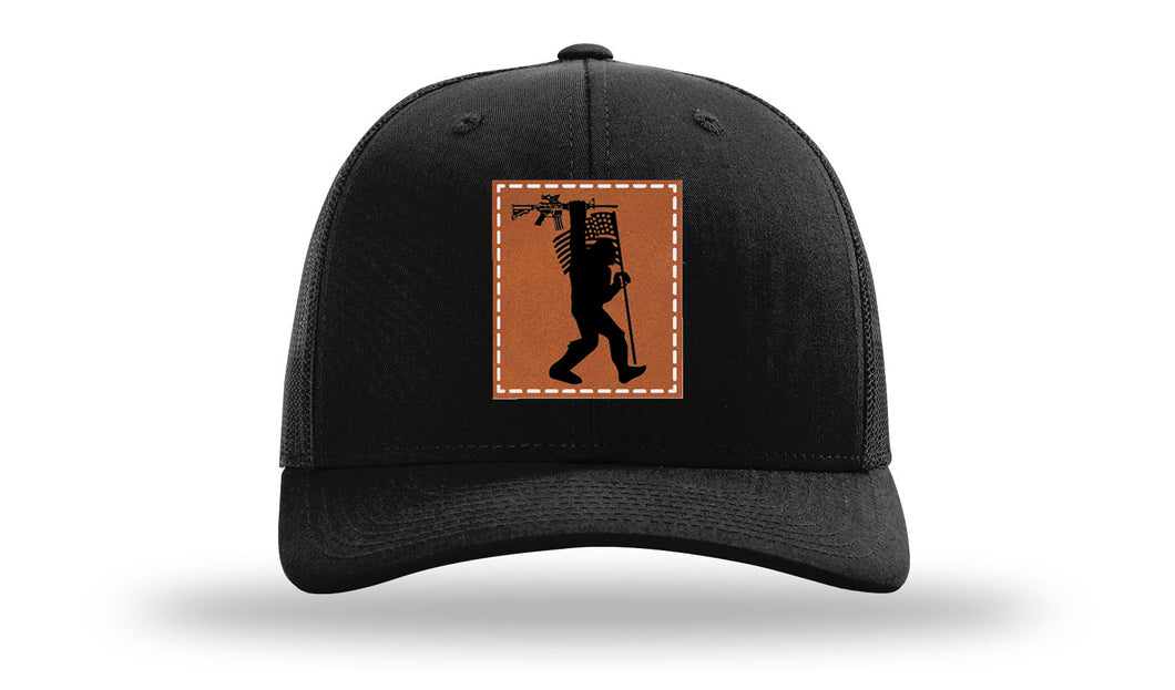 Squatch AR Flag Leather Patch Richardson 112 Hat