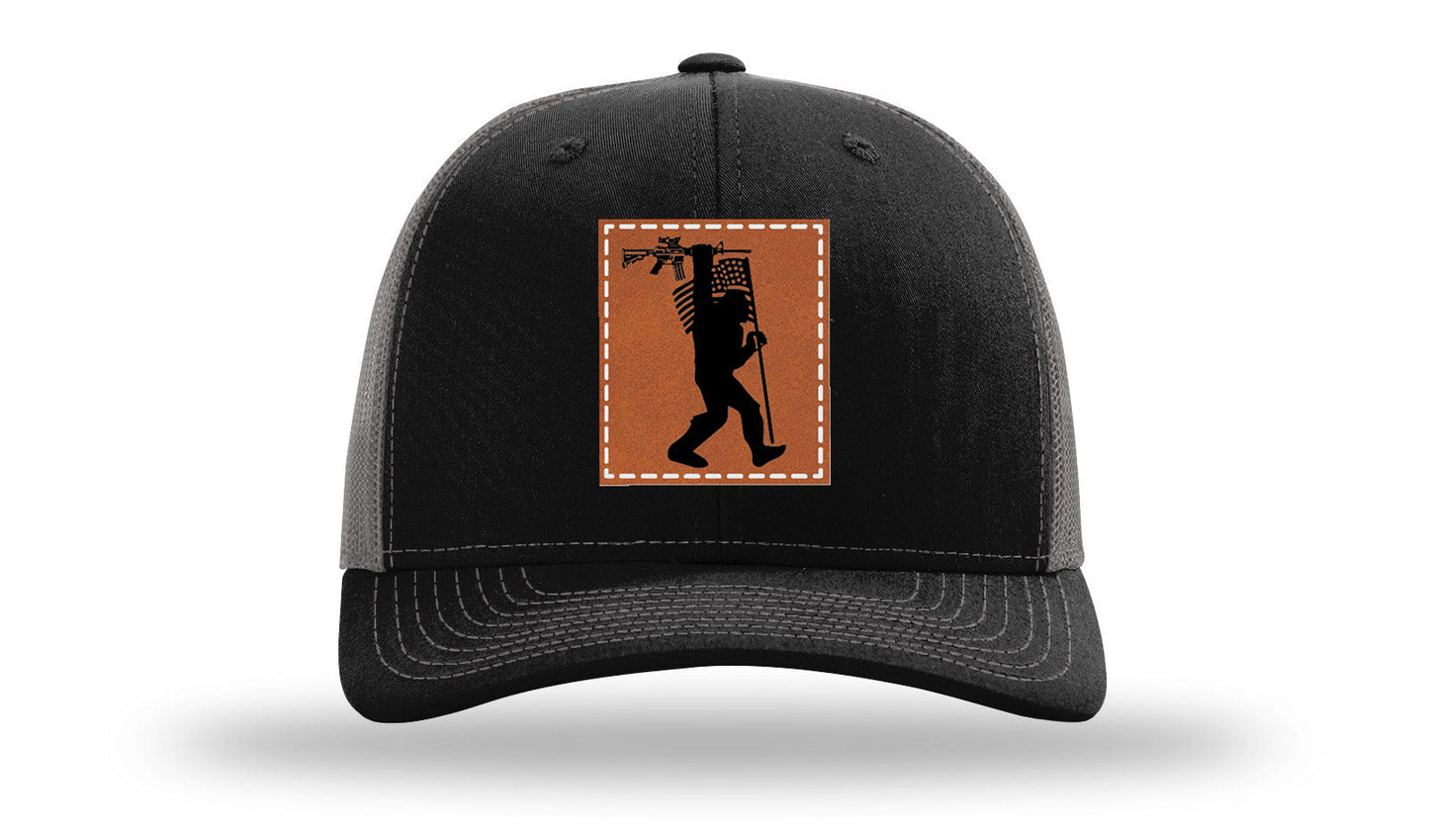 Sasquatch AR Flag Leather Patch Richardson 112 Hat