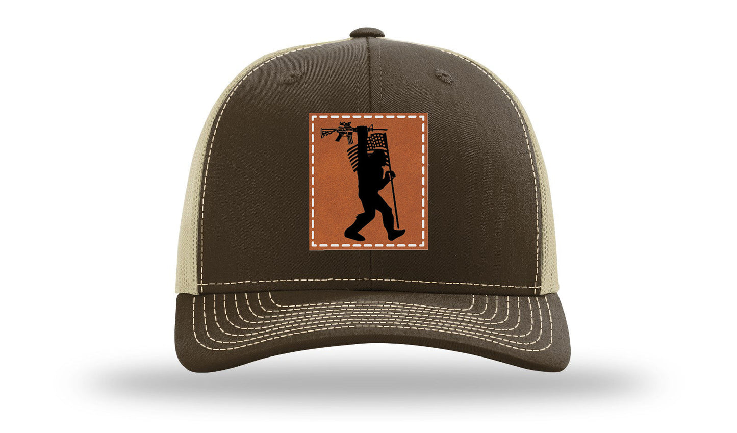 Sasquatch AR Flag Leather Patch Richardson 112 Hat