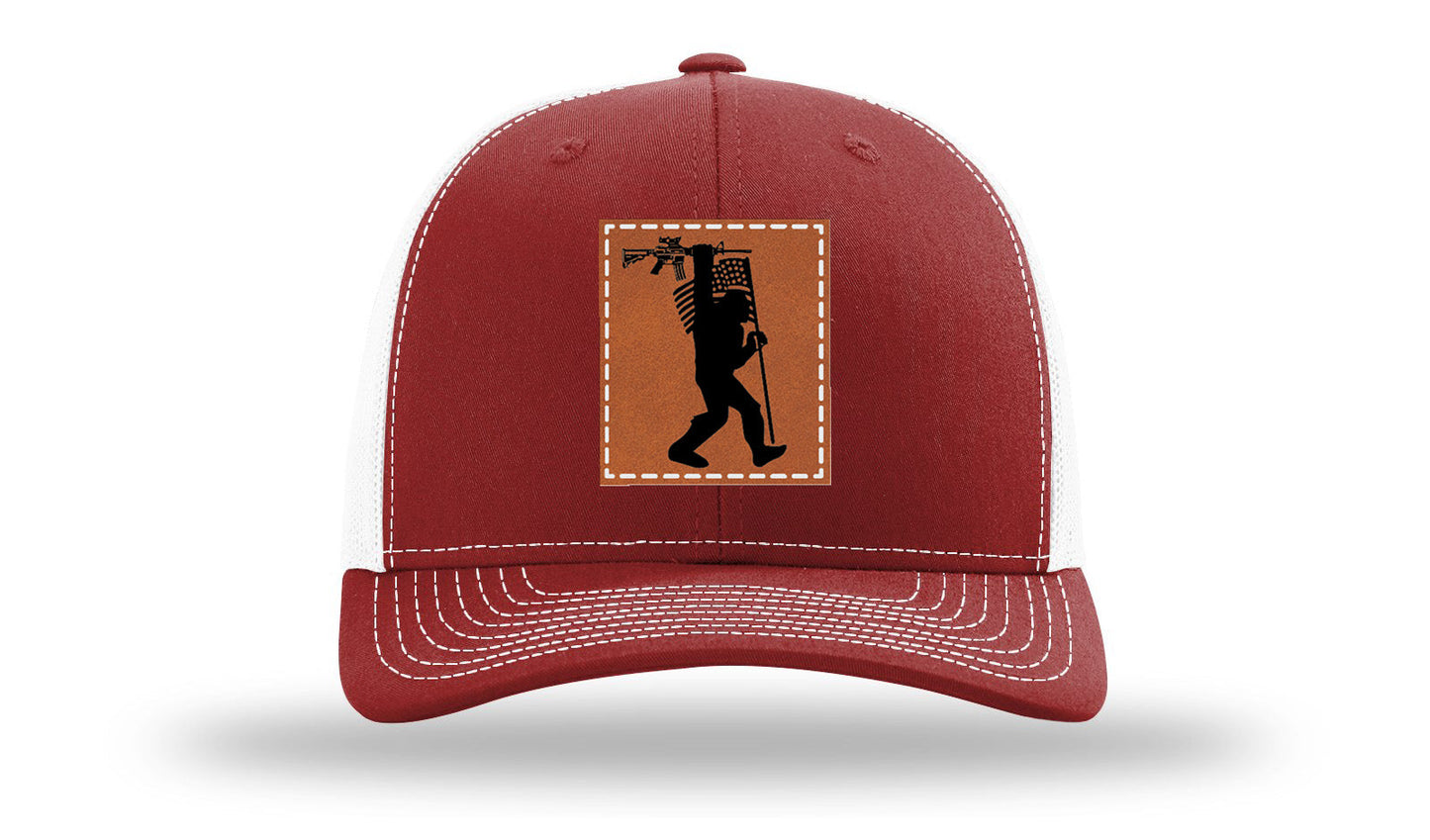 Sasquatch AR Flag Leather Patch Richardson 112 Hat