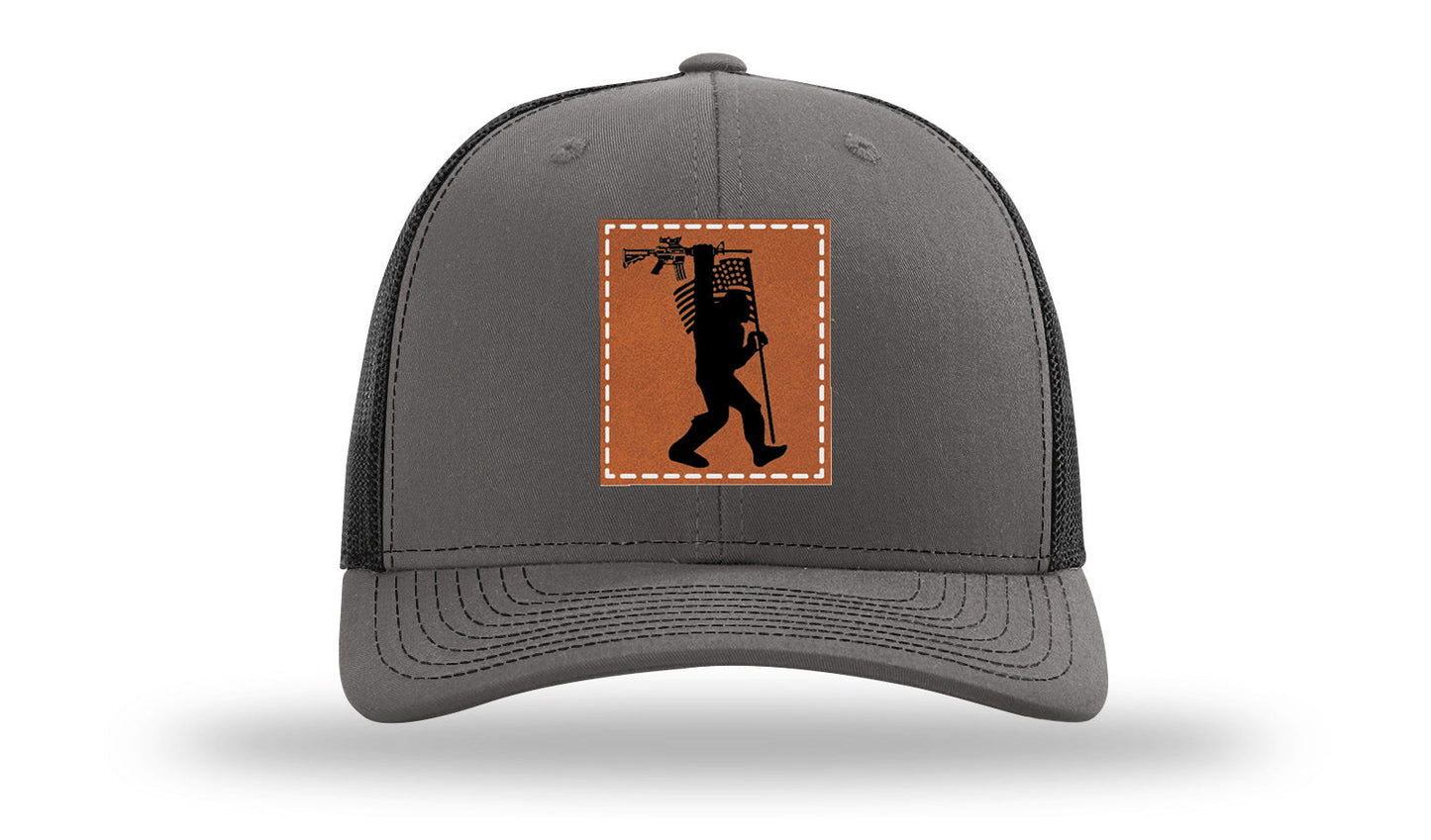 Sasquatch AR Flag Leather Patch Richardson 112 Hat