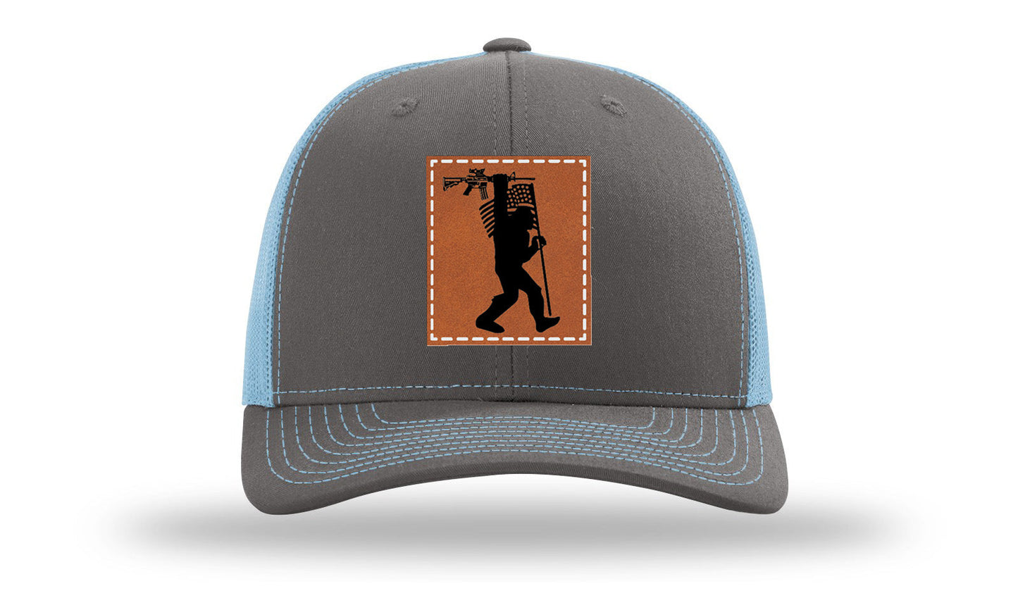 Sasquatch AR Flag Leather Patch Richardson 112 Hat