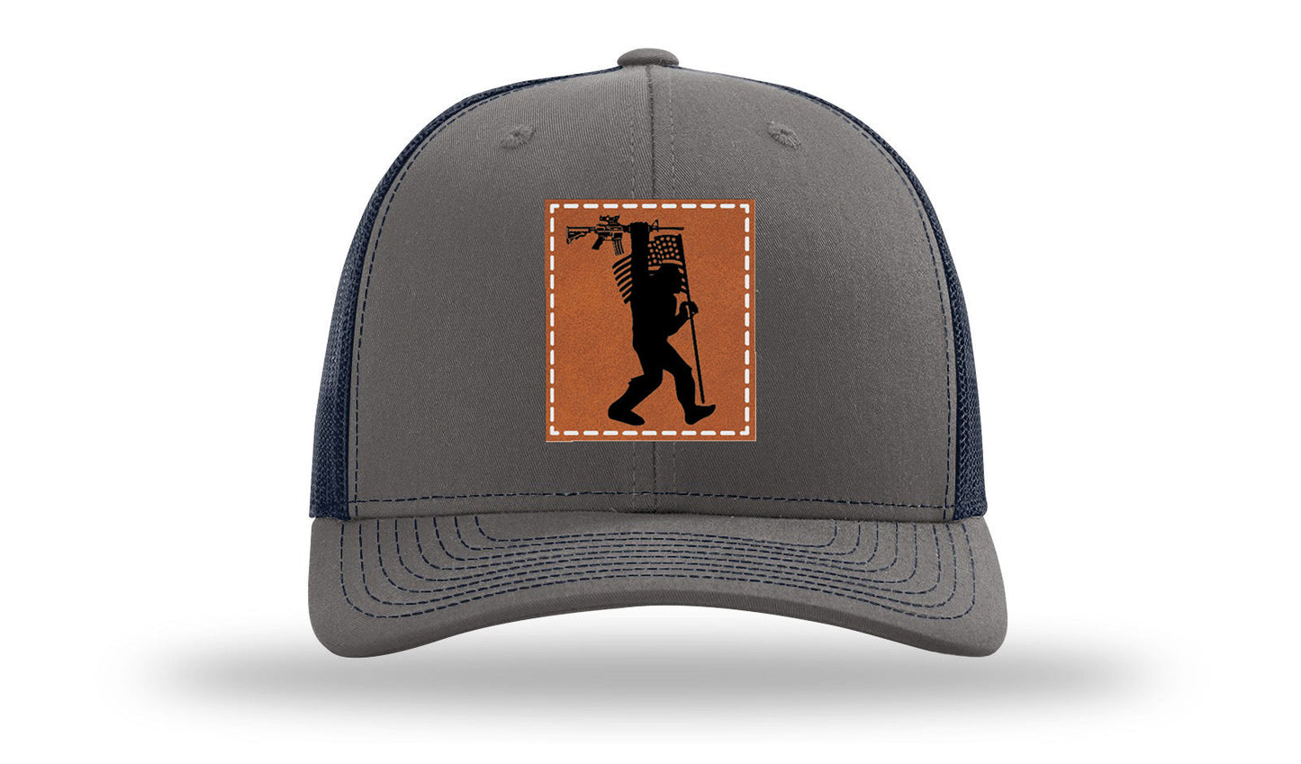 Sasquatch AR Flag Leather Patch Richardson 112 Hat