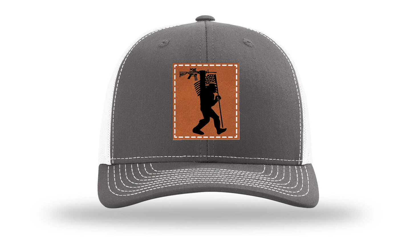 Sasquatch AR Flag Leather Patch Richardson 112 Hat