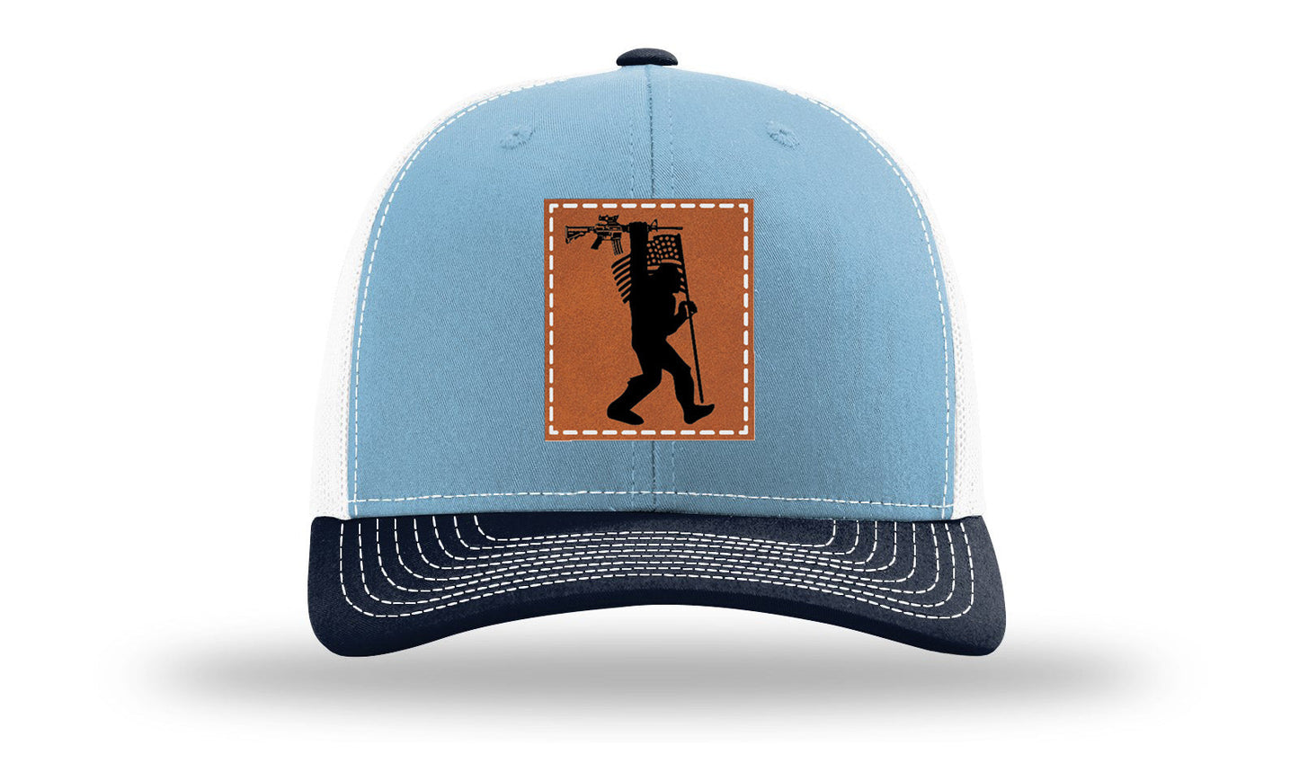 Sasquatch AR Flag Leather Patch Richardson 112 Hat