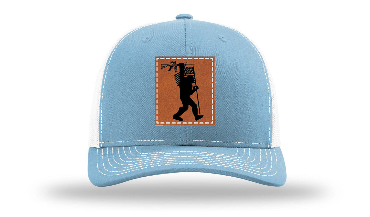 Sasquatch AR Flag Leather Patch Richardson 112 Hat