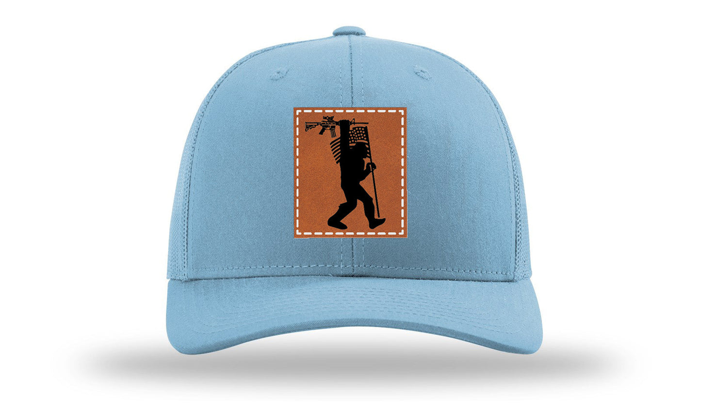 Sasquatch AR Flag Leather Patch Richardson 112 Hat