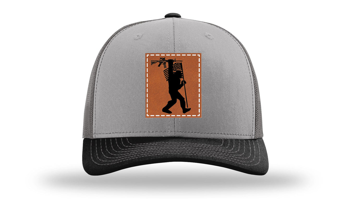Sasquatch AR Flag Leather Patch Richardson 112 Hat