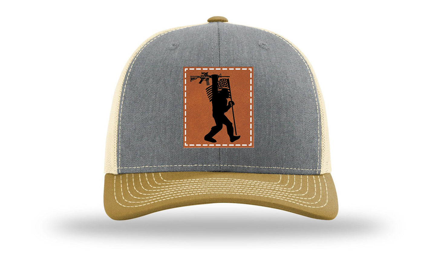 Sasquatch AR Flag Leather Patch Richardson 112 Hat