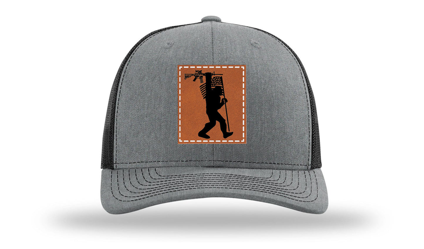 Sasquatch AR Flag Leather Patch Richardson 112 Hat