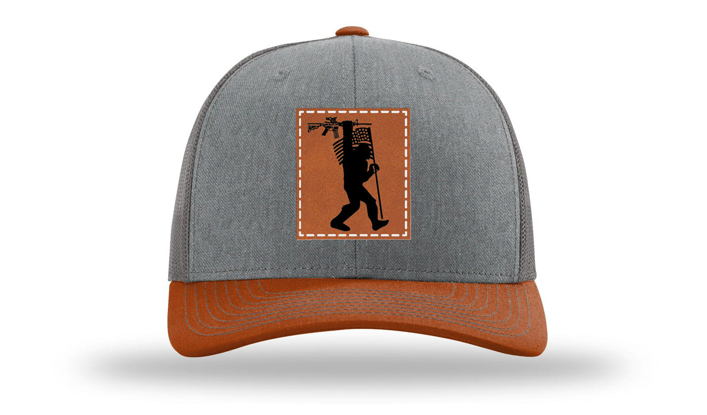 Sasquatch AR Flag Leather Patch Richardson 112 Hat