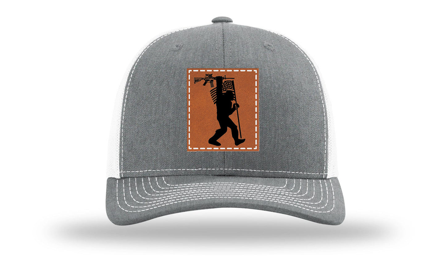 Sasquatch AR Flag Leather Patch Richardson 112 Hat