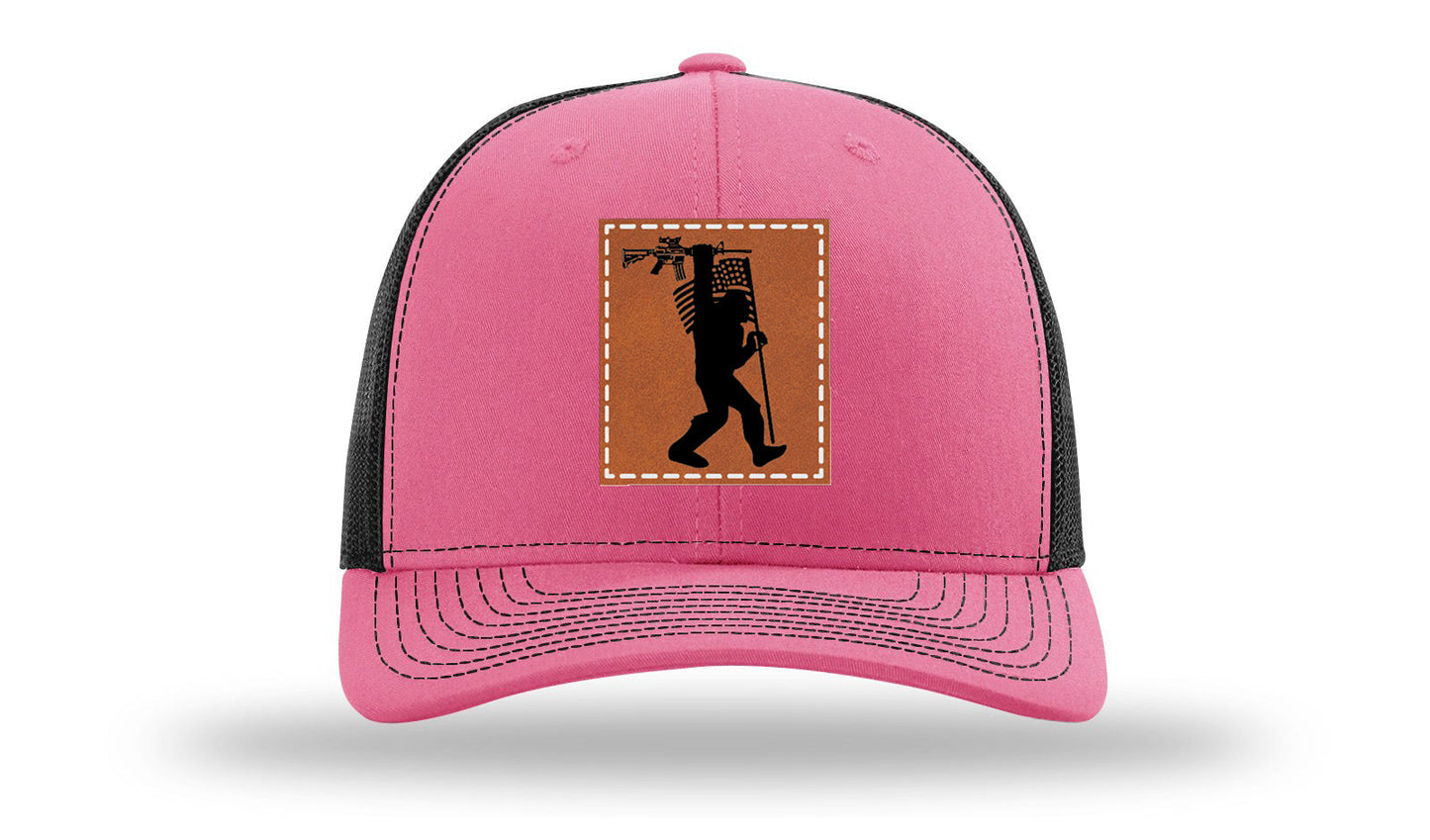 Sasquatch AR Flag Leather Patch Richardson 112 Hat