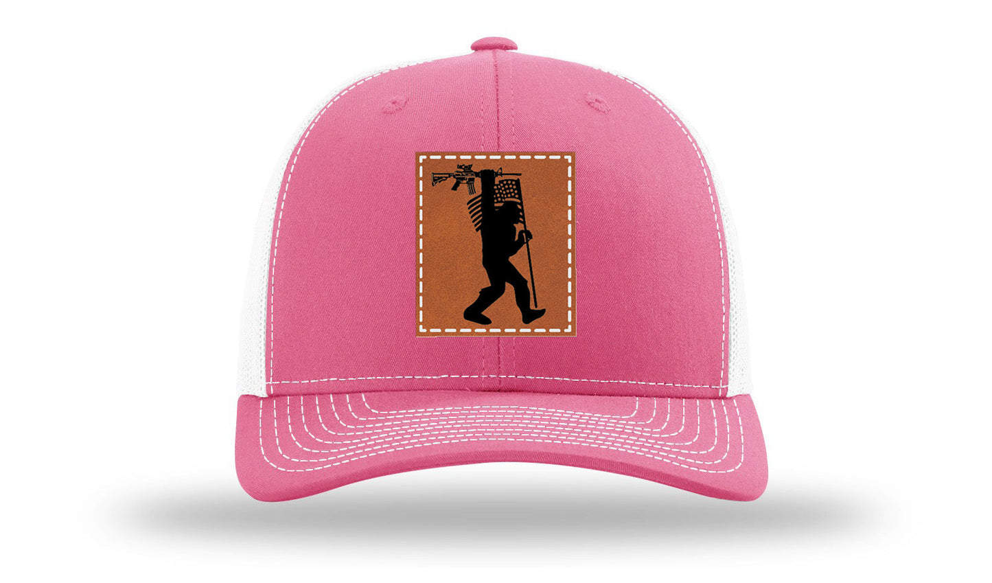 Sasquatch AR Flag Leather Patch Richardson 112 Hat
