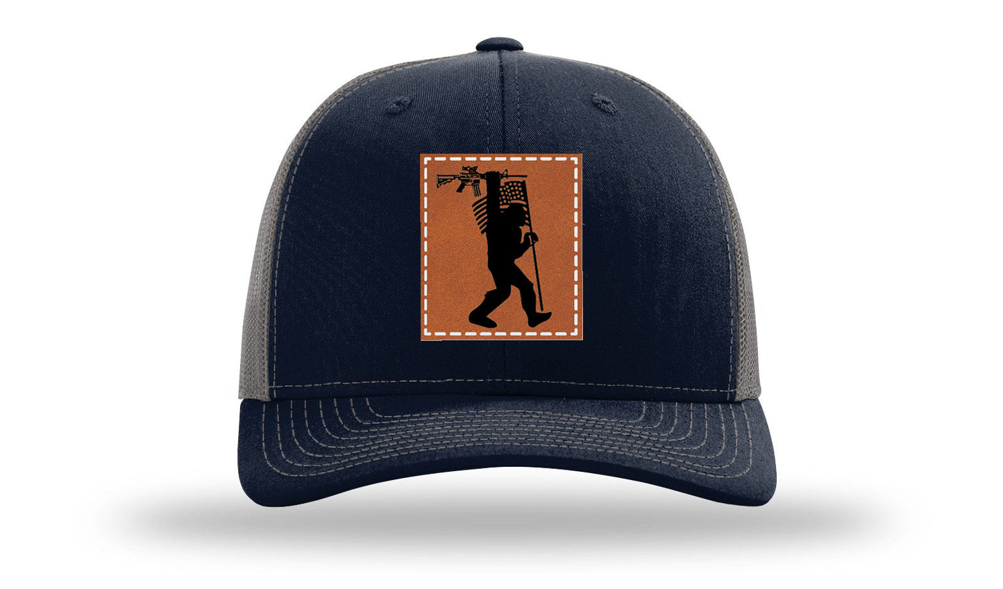 Sasquatch AR Flag Leather Patch Richardson 112 Hat