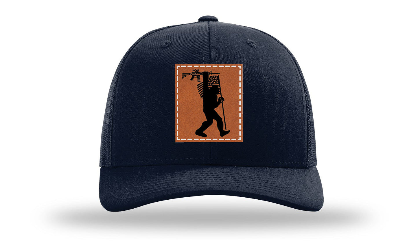 Sasquatch AR Flag Leather Patch Richardson 112 Hat