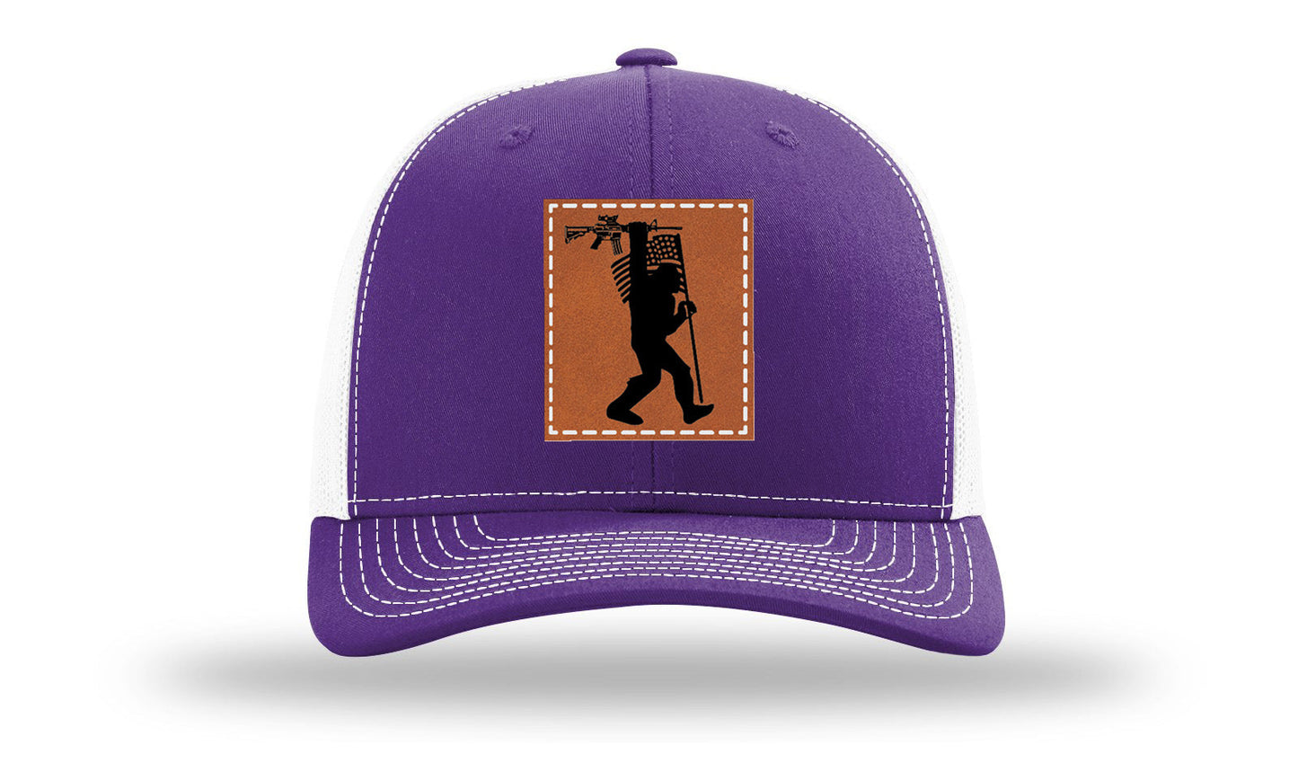 Sasquatch AR Flag Leather Patch Richardson 112 Hat