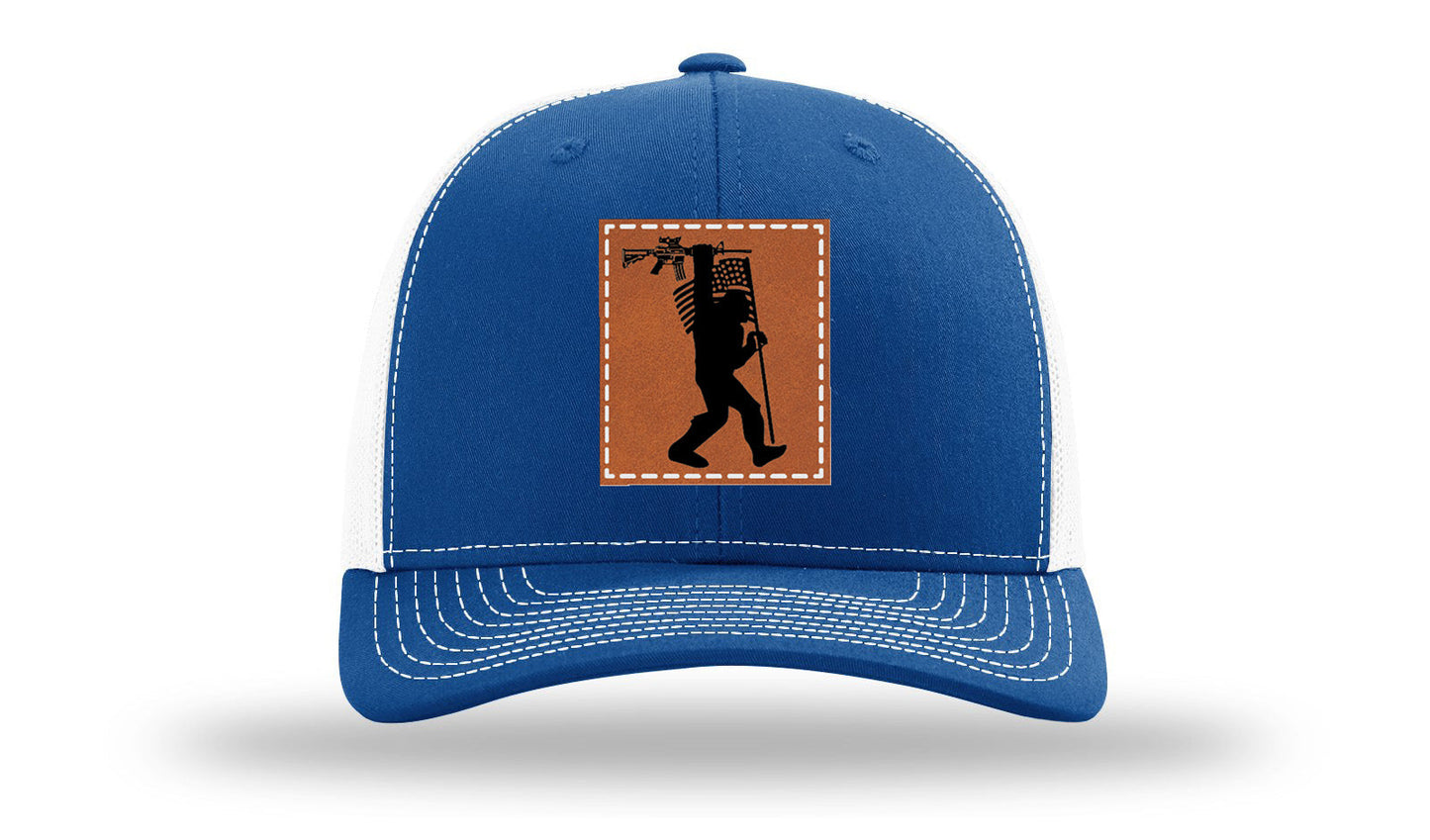 Sasquatch AR Flag Leather Patch Richardson 112 Hat