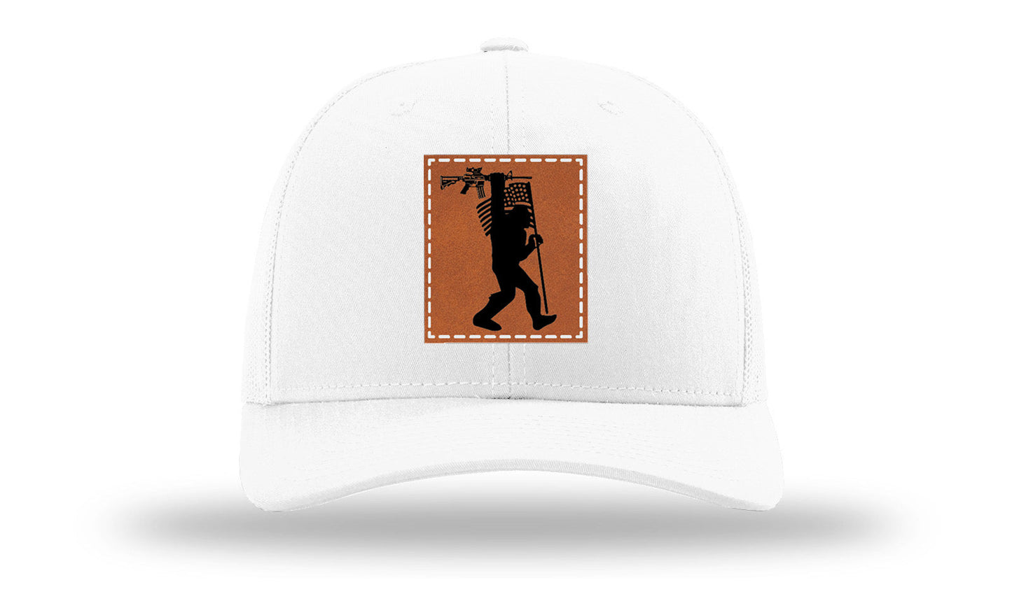 Sasquatch AR Flag Leather Patch Richardson 112 Hat