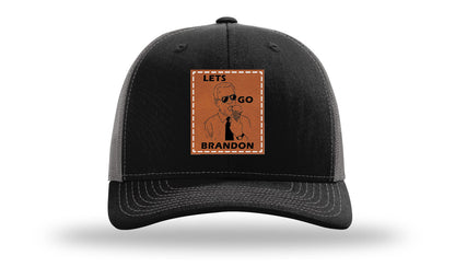 Let's Go Brandon Ice Cream Leather Patch Richardson 112 Hat