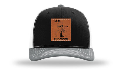 Let's Go Brandon Ice Cream Leather Patch Richardson 112 Hat