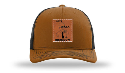 Let's Go Brandon Ice Cream Leather Patch Richardson 112 Hat