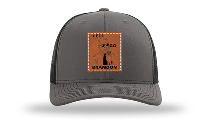Let's Go Brandon Ice Cream Leather Patch Richardson 112 Hat