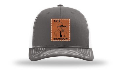 Let's Go Brandon Ice Cream Leather Patch Richardson 112 Hat
