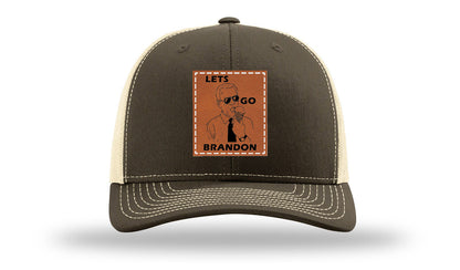 Let's Go Brandon Ice Cream Leather Patch Richardson 112 Hat