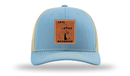 Let's Go Brandon Ice Cream Leather Patch Richardson 112 Hat
