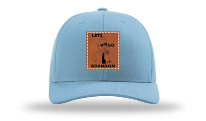 Let's Go Brandon Ice Cream Leather Patch Richardson 112 Hat