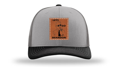Let's Go Brandon Ice Cream Leather Patch Richardson 112 Hat