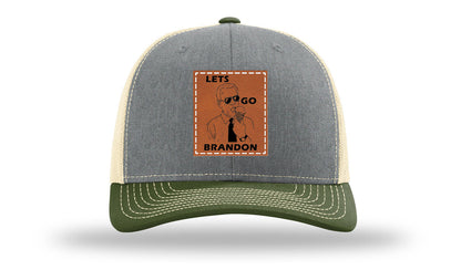 Let's Go Brandon Ice Cream Leather Patch Richardson 112 Hat