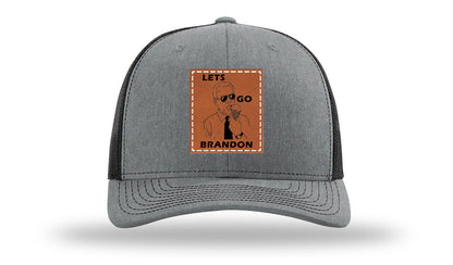 Let's Go Brandon Ice Cream Leather Patch Richardson 112 Hat