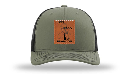 Let's Go Brandon Ice Cream Leather Patch Richardson 112 Hat